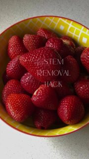 Because it’s so easy AND who wants to waste more of the strawberry than is necessary?

ALL you need: 
- organic strawberries 
- a metal drinking straw (plastic ones don’t work very well, even the sturdy ones do a messy job).
- a bowl for cleaned and de-stemmed berries 

Be sure to WASH your strawberries well. I like to do a capful of vinegar in a bowl of water and let them soak for a couple minutes then pour thru a colander and rinse with fresh water. 

That’s it! Easy peasy! Have you tried this method? Comment below!

@ewgverified #dirtydozen #clean15